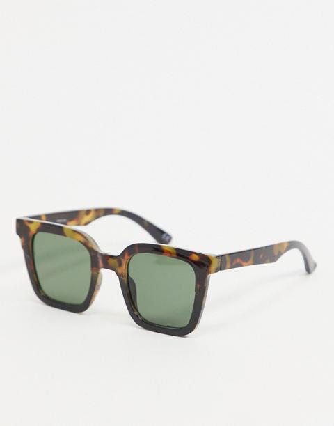 Gafas De Sol Con Montura Cuadrada De Efecto Carey Reciclado De Asos Design-marrón