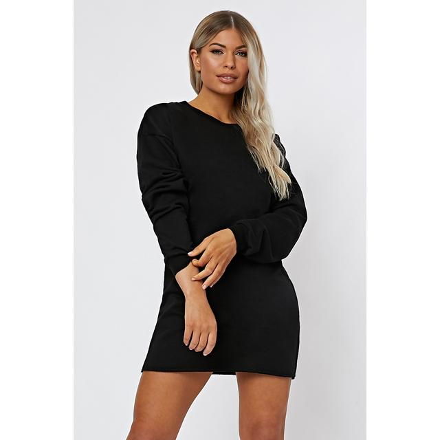 black oversized sweater dress