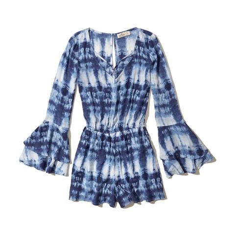 Strappy Ruffle-sleeve Romper
