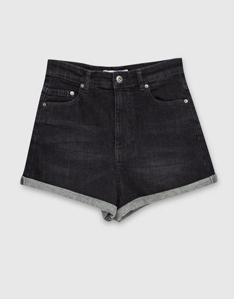 Short Denim Tiro Alto