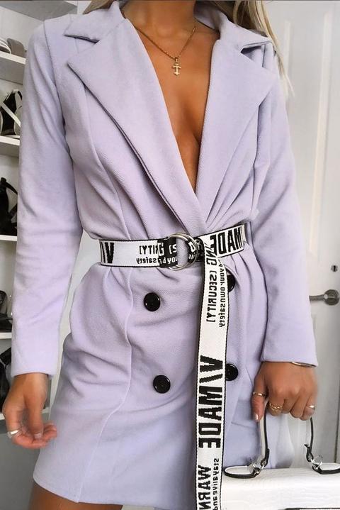 Lilac Double Breasted Blazer Dress from 