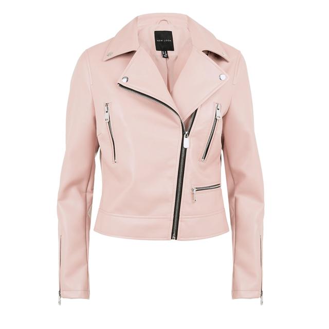 dusky pink leather jacket