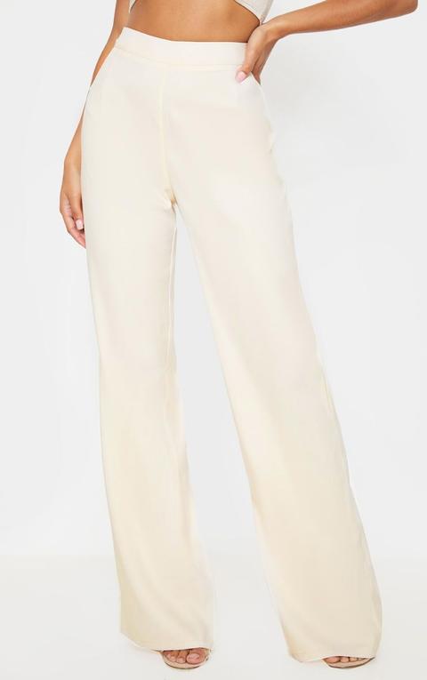 wide leg suit trousers white