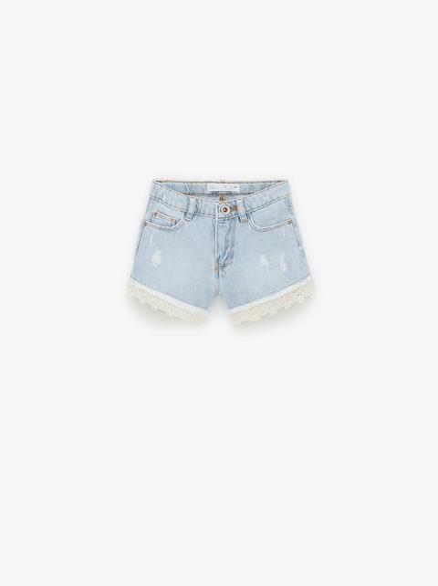 Bermuda Shorts Denim All'uncinetto