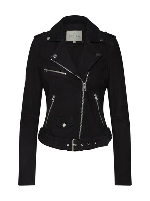 Jacke 'belted Nubuk D-leder'