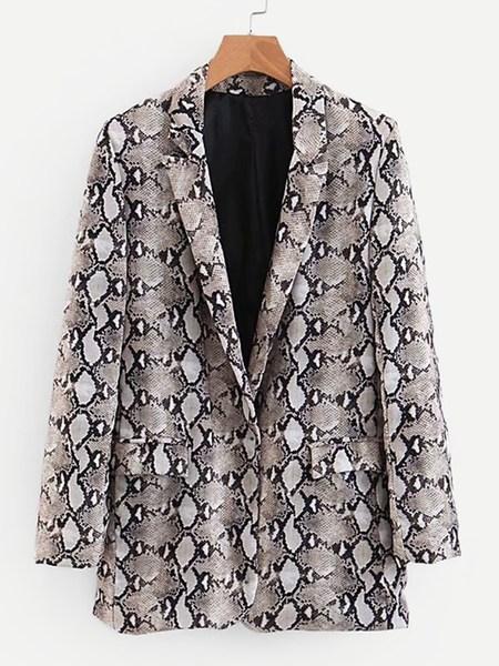 Blazer Con Solapa Y Estampado Animal Print