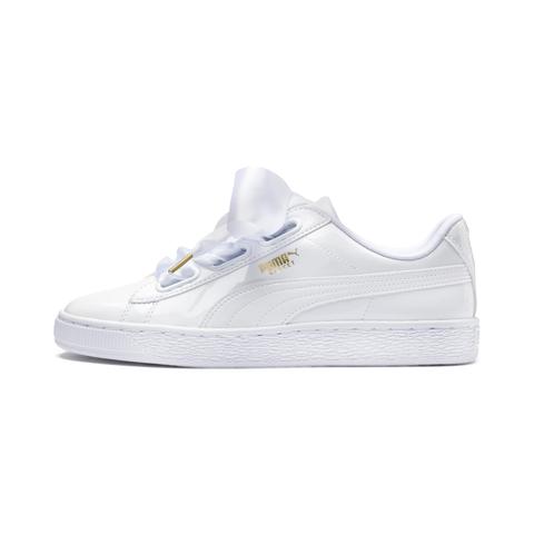 Basket Heart Patent Women's Trainers In White Size 3