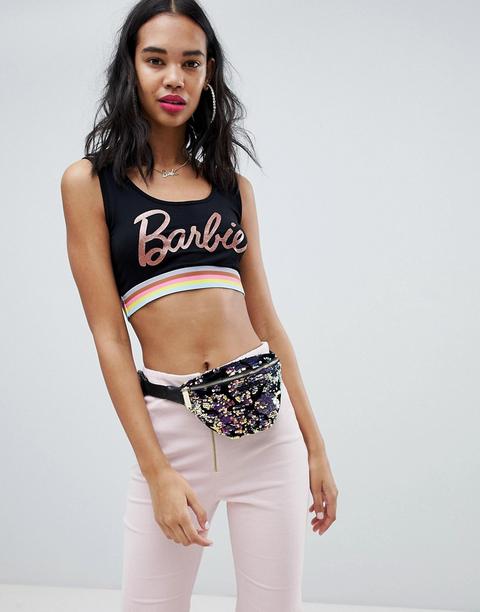 Top Corto Con Purpurina Barbie De Missguided
