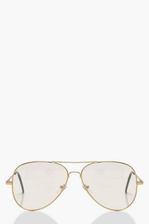 Gold Frame Clear Lens Aviators