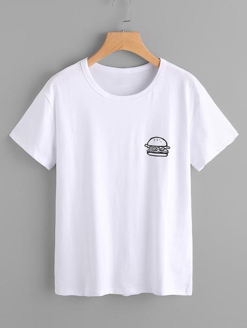 T-shirt Con Stampa Di Hamburger