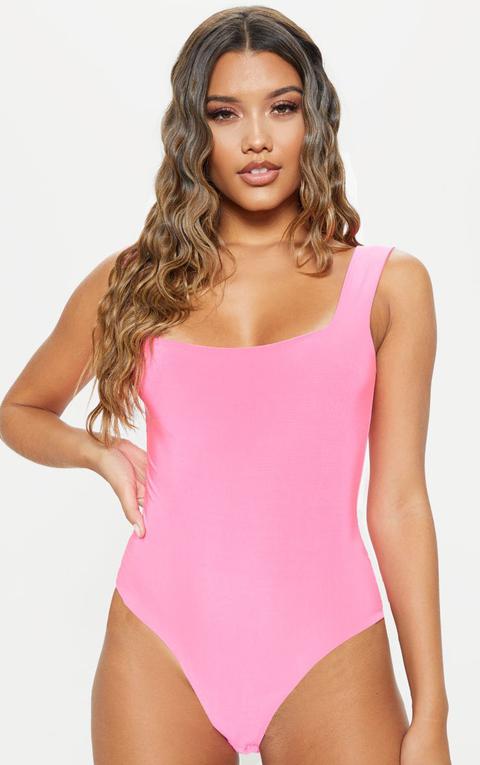 neon pink thong bodysuit