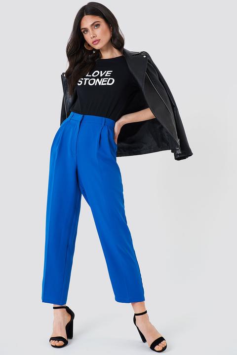 Loose Fit Suit Pants Blue