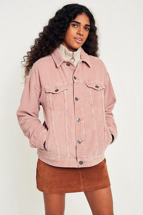 Bdg Dusty Pink Corduroy Trucker Jacket