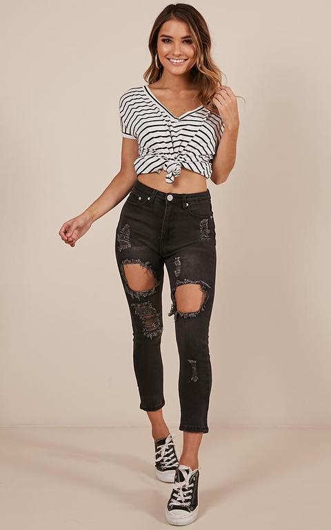 Georgia Jeans In Black Denim