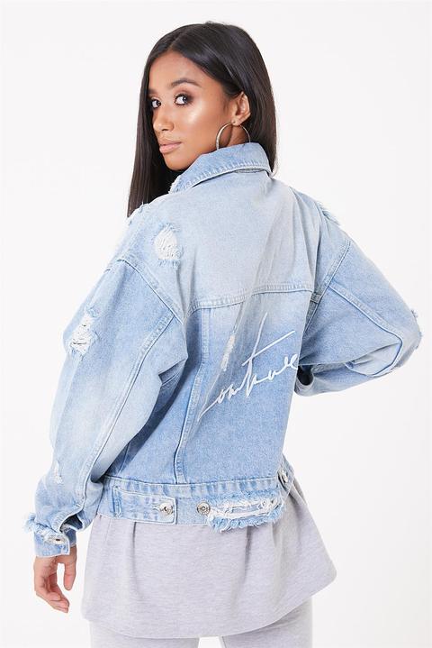 Signature Distressed Denim Jacket