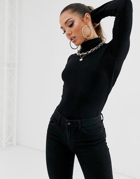 Asos Design Ultimate Turtle Neck Long Sleeve Top In Black