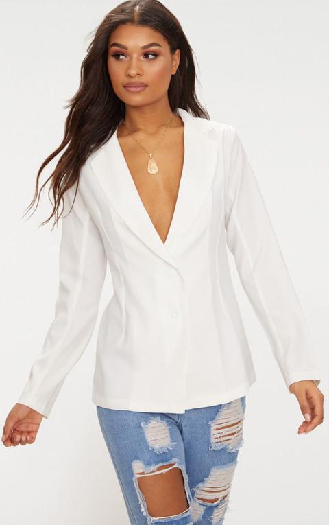 White Boyfriend Blazer