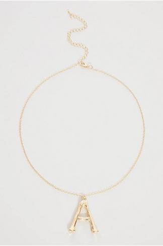 Gold A Initial Necklace