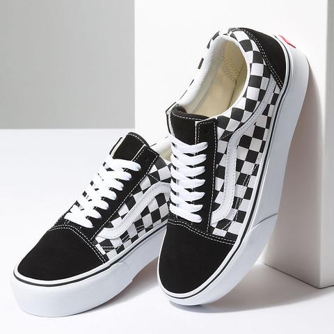 checkerboard vans sneakers