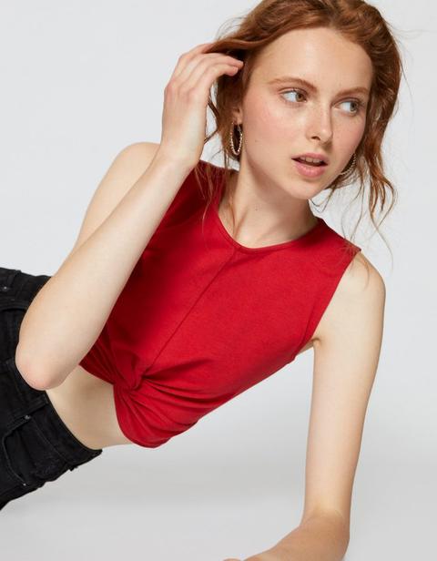 Cropped Con Nodo Rosso