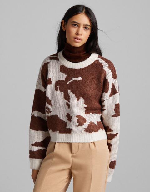 Cow Print Sweater