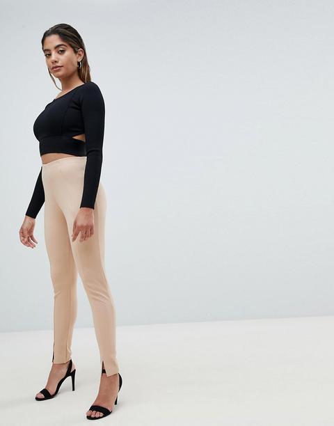 Missguided - Hose In Zigarettenform - Beige