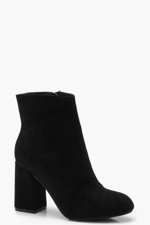 Wide Fit Block Heel Shoe Boots