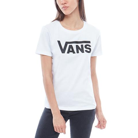 Vans T-shirt Flying V Crew Neck (white/black) Donna Bianco