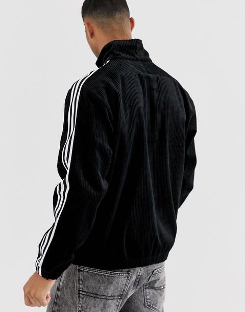 Adidas Originals Jacket With Half Zip In Black Corduroy 21