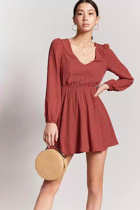 red and white polka dot dress forever 21