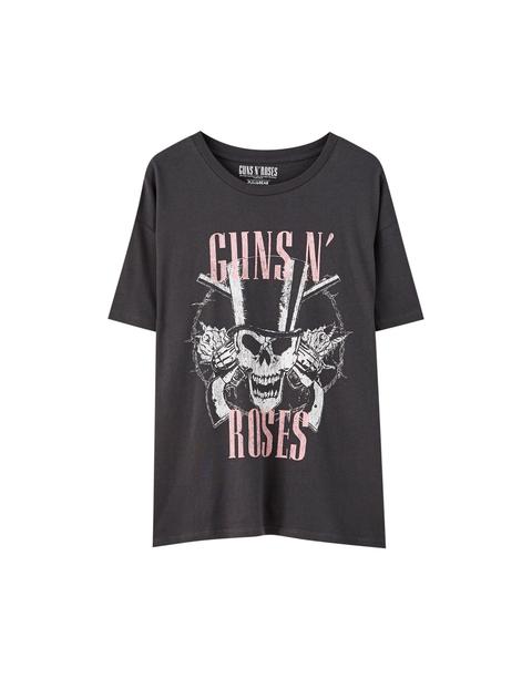 T-shirt Guns N' Roses Haut-de-forme from Pull and Bear on 21 Buttons
