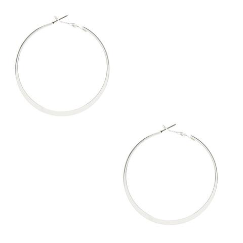 Claire's 60mm Flat Silver Hoop Earrings