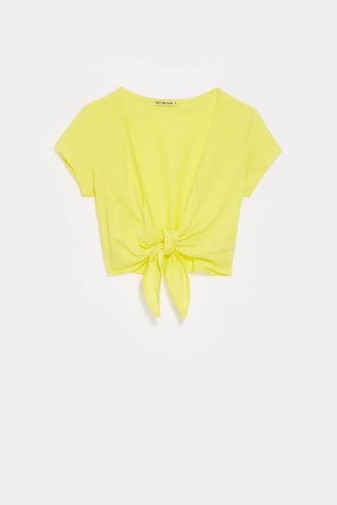 T-shirt Aperta Con Nodo