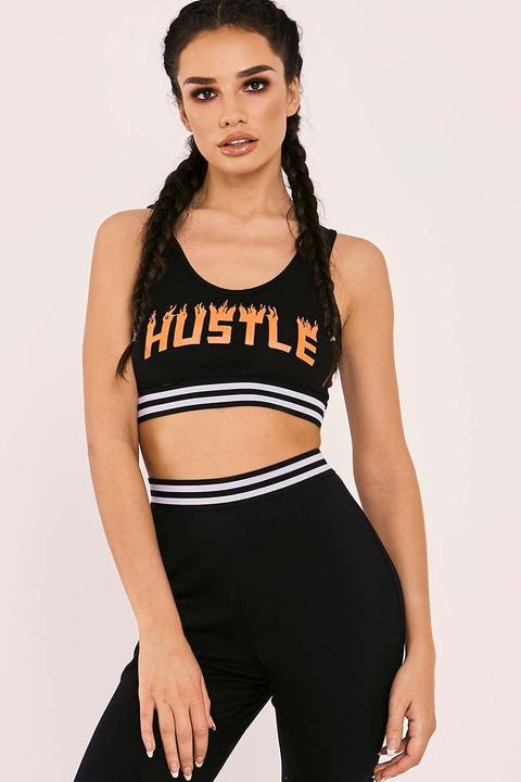 Black Tops - Sarah Ashcroft Black Hustle Sports Crop Top