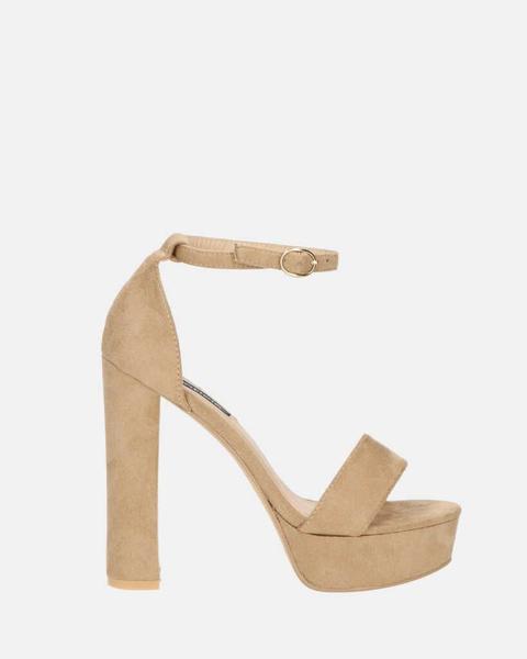 Katie - Sandalia De Tacón En Ante Beige