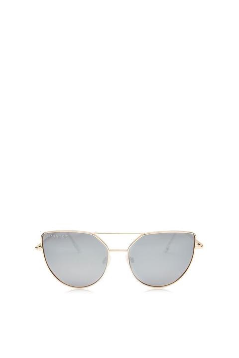 Womens **mia Gold Cateye Sunglasses By Skinnydip - Gold, Gold