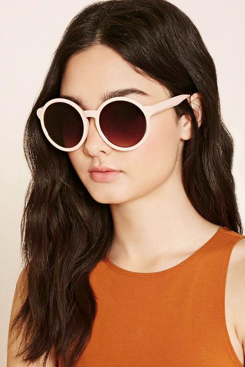 Metal-trim Round Sunglasses