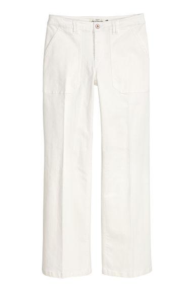 H & M - Pantaloni In Twill - Bianco