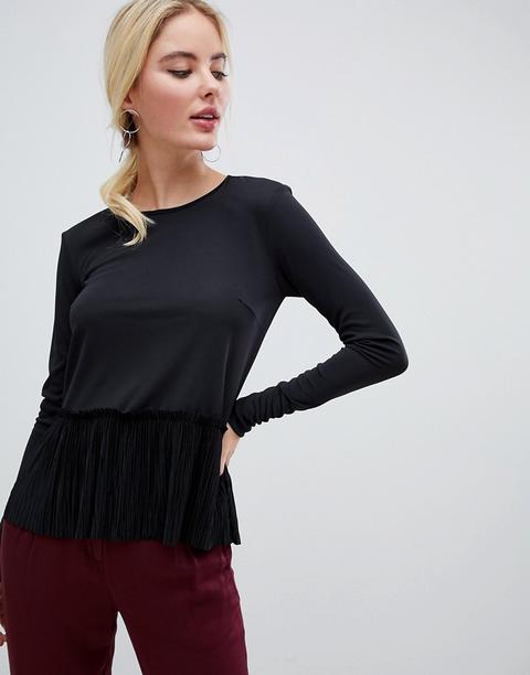 Y.a.s Muta Peplum Long Sleeved Top - Black