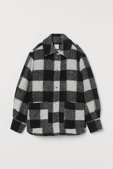 Wool-blend Shirt Jacket - Black