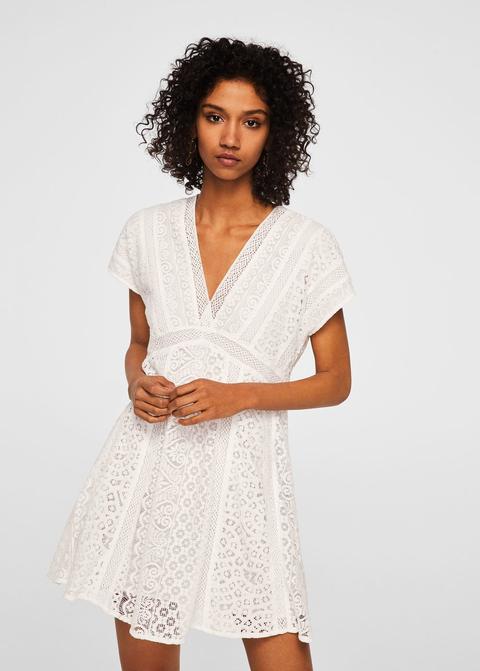 Vestido Algodón Encaje