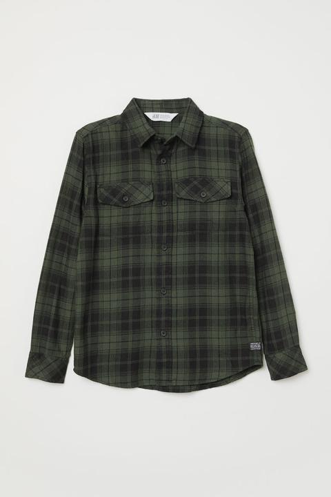 H & M - Camicia In Flanella A Quadri - Verde