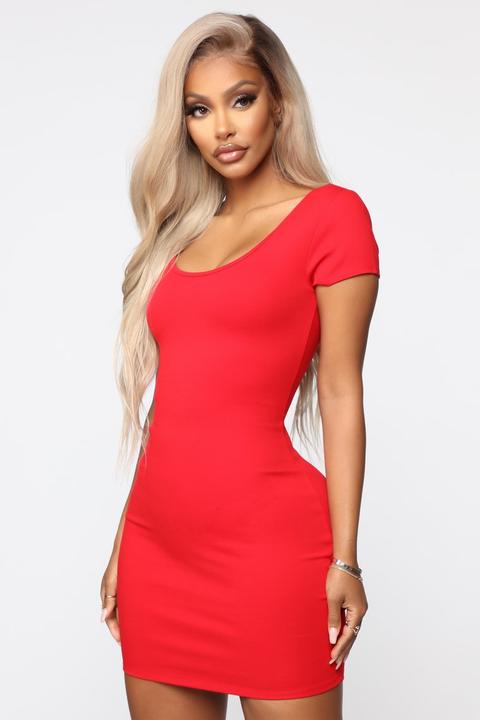 Justyn Body Sculpting Mini Dress - Red