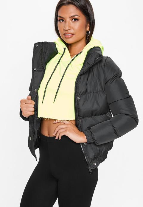black cropped puffer jacket