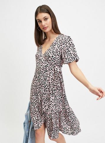 miss selfridge pink wrap dress