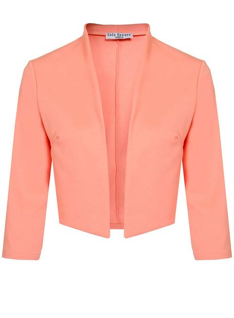 Quiz Coral Cropped 3/4 Sleeve Jacket