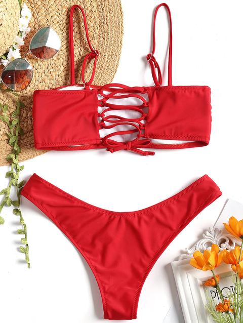 Bikini Imbottito Con Pizzo