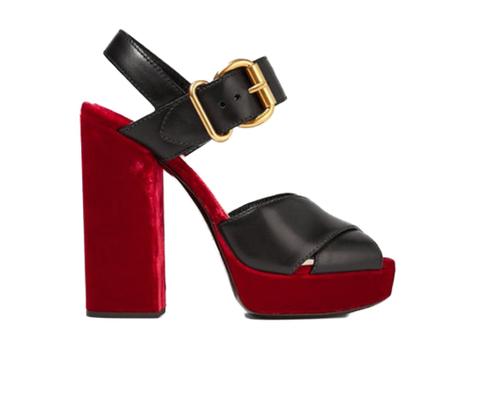 Velvet Bicolor Sandals