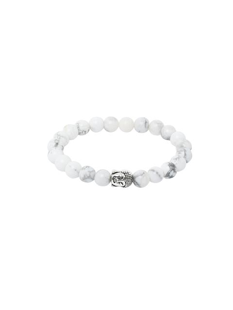 Pulsera Cuentas Piedra Buda - Blanco