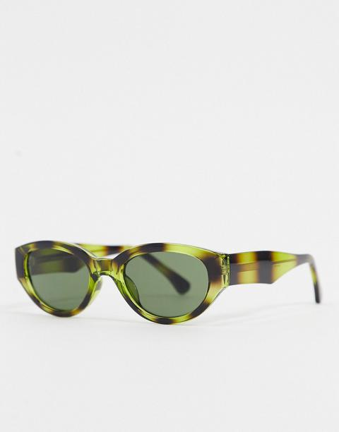 A.kjaerbede Round Retro Sunglasses In Green Tort-brown